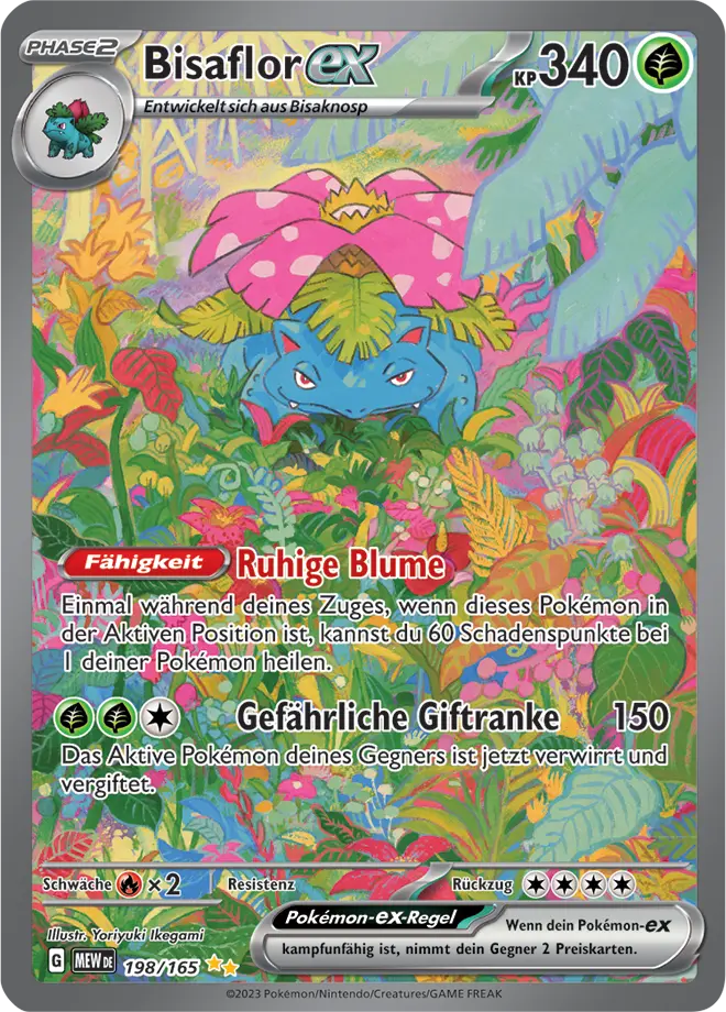 Bisaflor ex 198/165 - Pokémon 151 Karte (DEU)