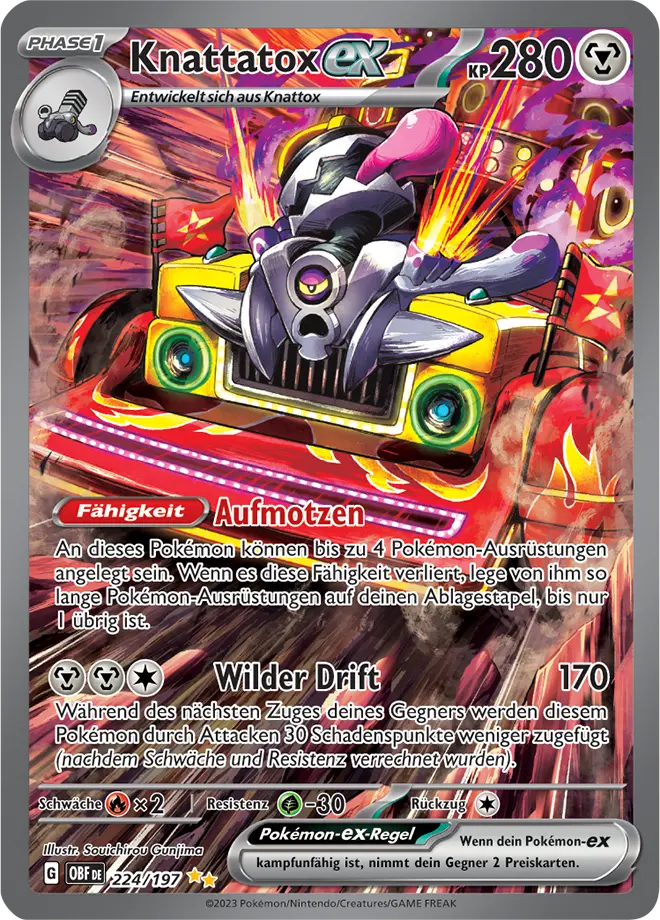 Knattatox -ex 224/197 - Pokémon Obsidianflammen (DEU)