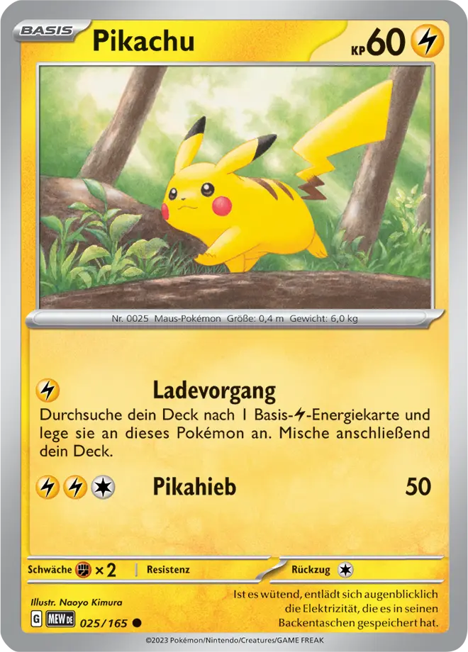 Pikachu 025/165 - Pokémon 151 (DEU)