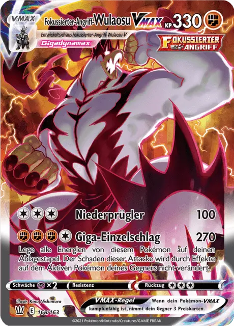 Fokussierter-Angriff-Wulaosu -VMAX 168/163 - Pokémon Kampfstile Karte (DEU)