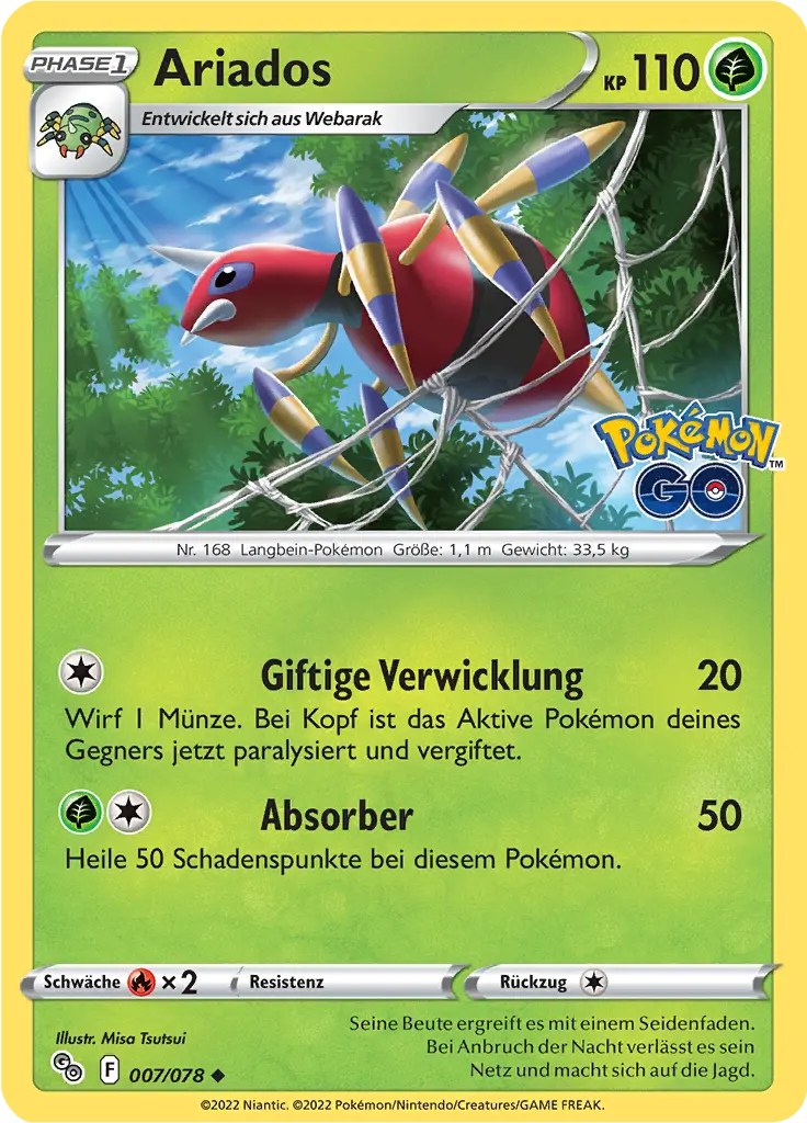 Ariados 007/078 - Pokémon GO Karte (DEU)