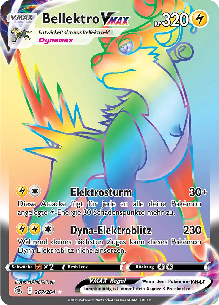 Bellektro -VMAX 267/264 - Pokémon Fusionsangriff Karte (DEU)