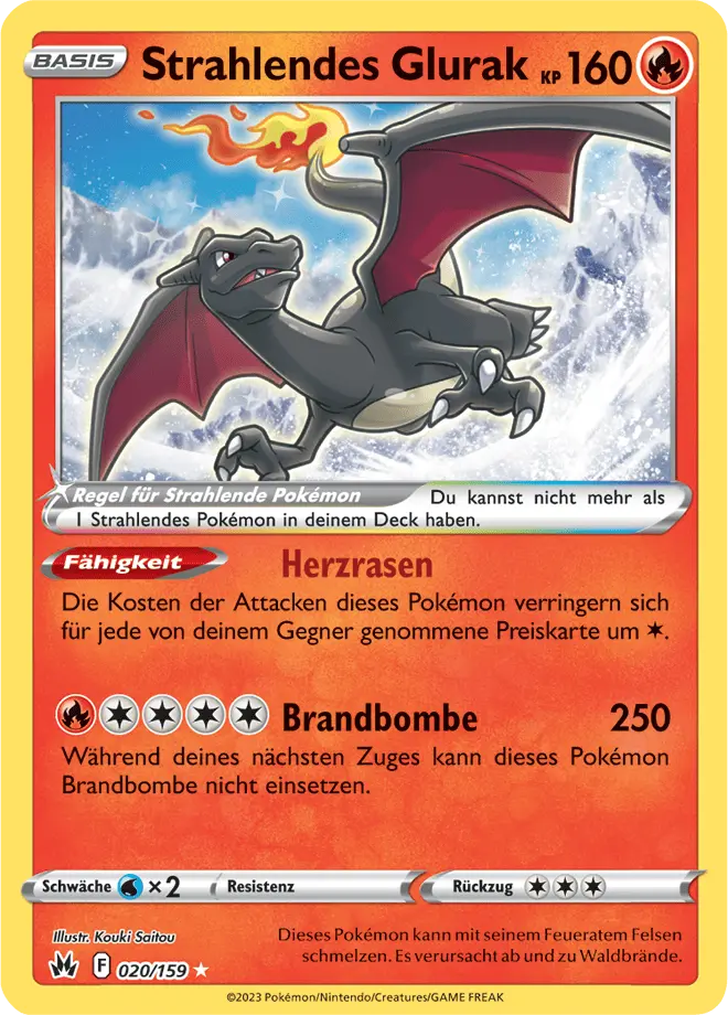 Strahlendes Glurak 020/159 - Pokémon Zenit der Könige (DEU)