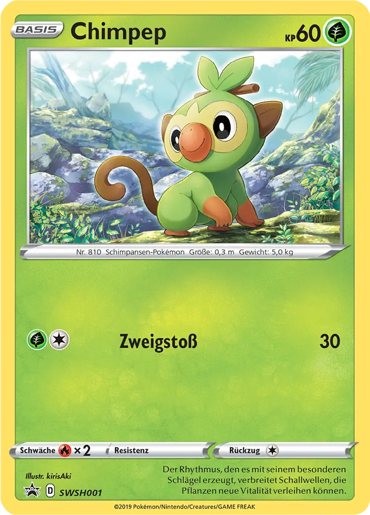 Chimpep SWSH001 - Pokémon Schwert & Schild Promo Karte (DEU)