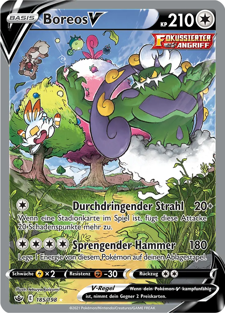 Boreos -V 185/198 - Pokémon Schaurige Herrschaft Karte (DEU)