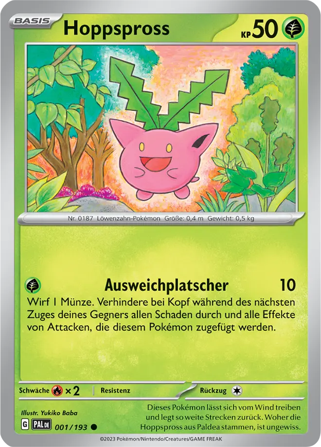 Hoppspross 001/193 - Pokémon Entwicklungen in Paldea Karte (DEU)