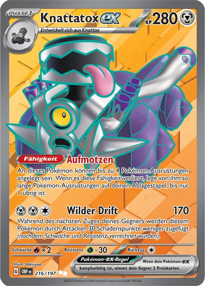 Knattatox -ex 216/197 - Pokémon Obsidianflammen (DEU)