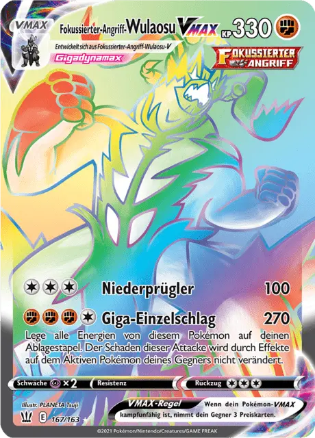 Fokussierter-Angriff-Wulaosu -VMAX 167/163 - Pokémon Kampfstile Karte (DEU)