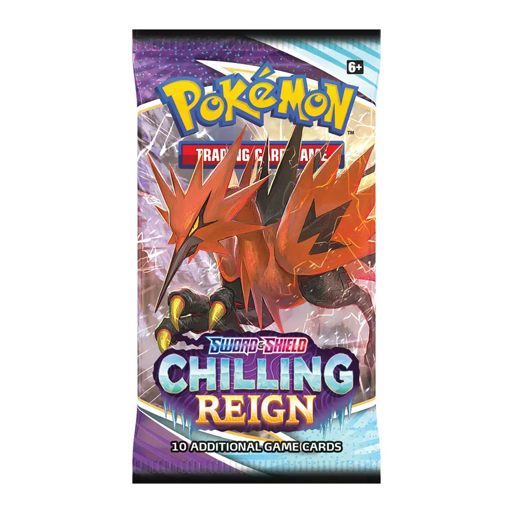 Pokémon Karten Booster Pack, Chilling Reign Serie, mit dem energiegeladenen Galarian Zapdos.