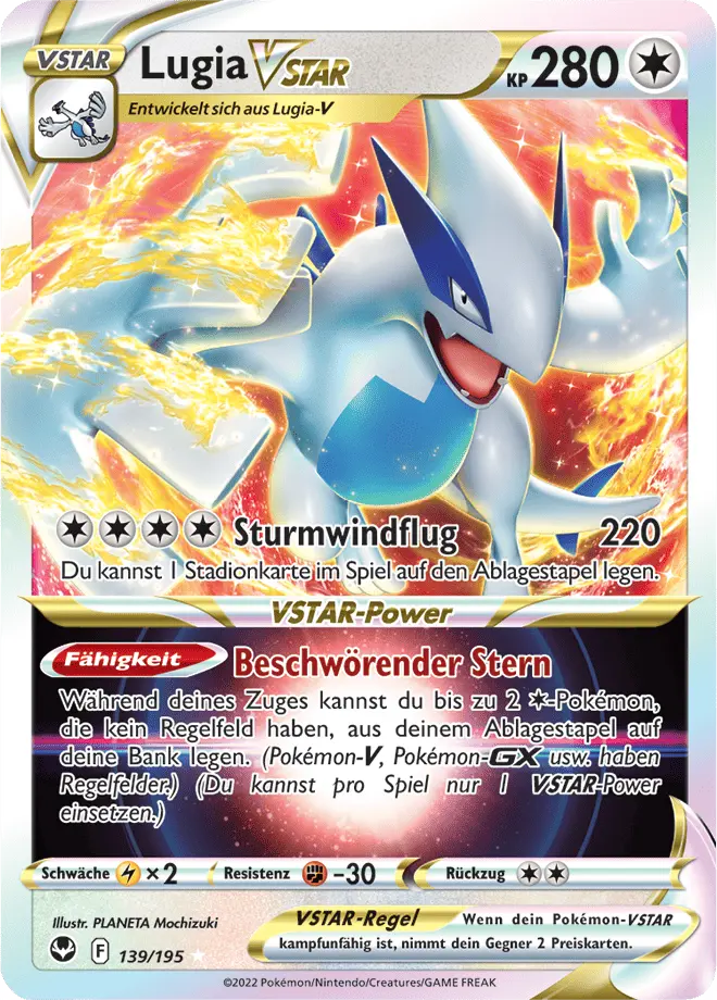Lugia VSTAR 139/195 - Pokémon Silberne Sturmwinde Karte (DEU)