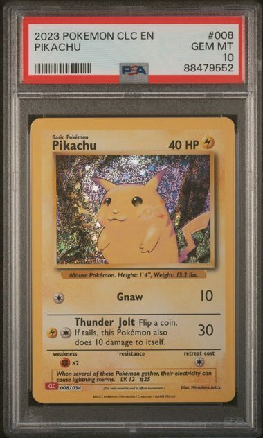 Pokémon PIKACHU - 008 - 10 CLC GEM MT Graded (ENG) 