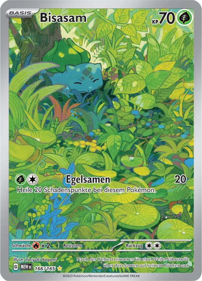 Bisasam 166/165 - Pokémon 151 Karte (DEU)