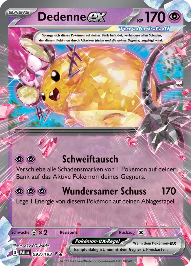 Dedenne ex 093/193 - Pokémon Entwicklungen in Paldea Karte (DEU)