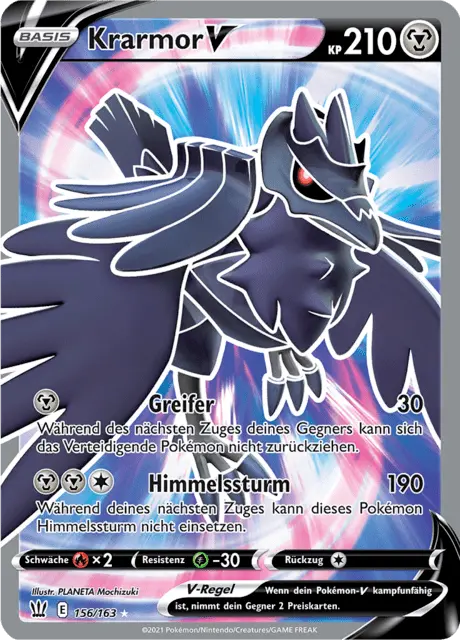 Krarmor -V 156/163 - Pokémon Kampfstile Karte (DEU)