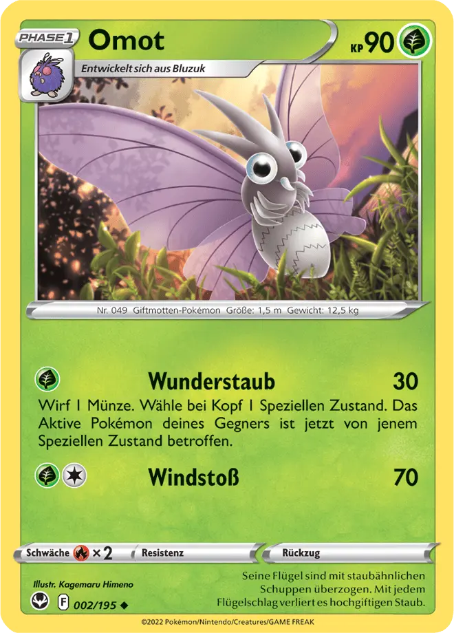 Omot 002/195 - Pokémon Silberne Sturmwinde Karte (DEU)