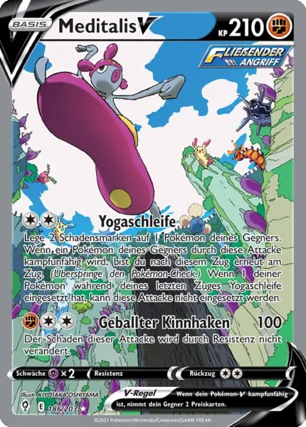 Meditalis V 186/203 - Pokémon Drachenwandel Karte (DEU)