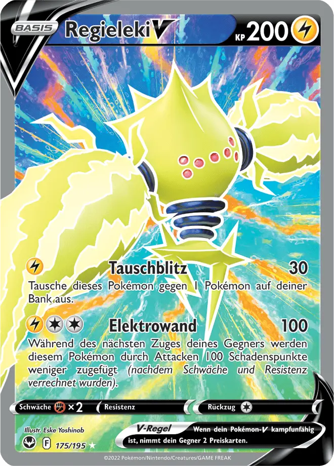 Regieleki V 175/195 - Pokémon Silberne Sturmwinde Karte (DEU)